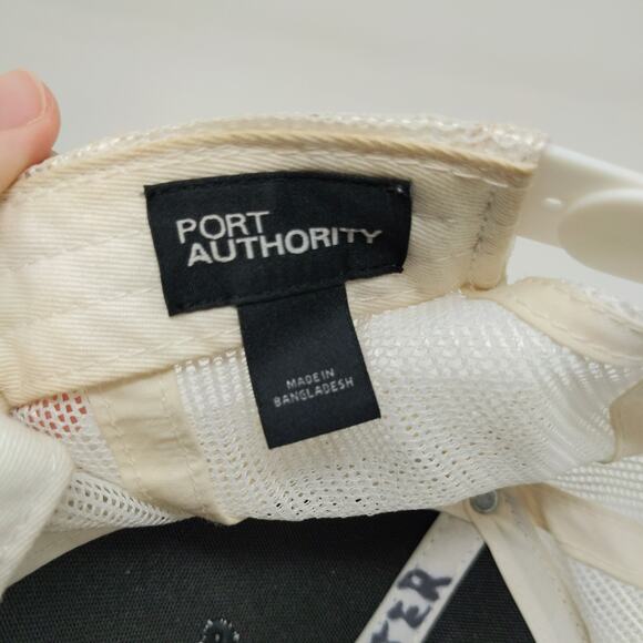 Port Authority Snapback Meshback Hat Embroidered ZLL Black White - Picture 11 of 12